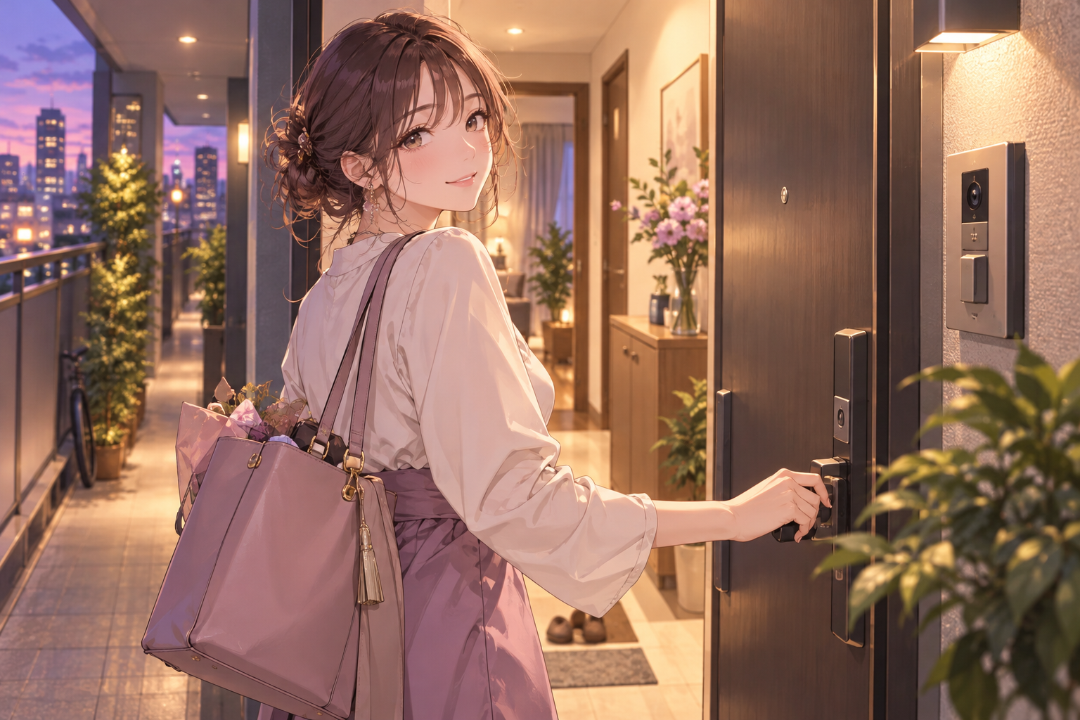 オートロックだけで決めない|夜に帰る人の防犯チェックの解説イメージ(AI生成)